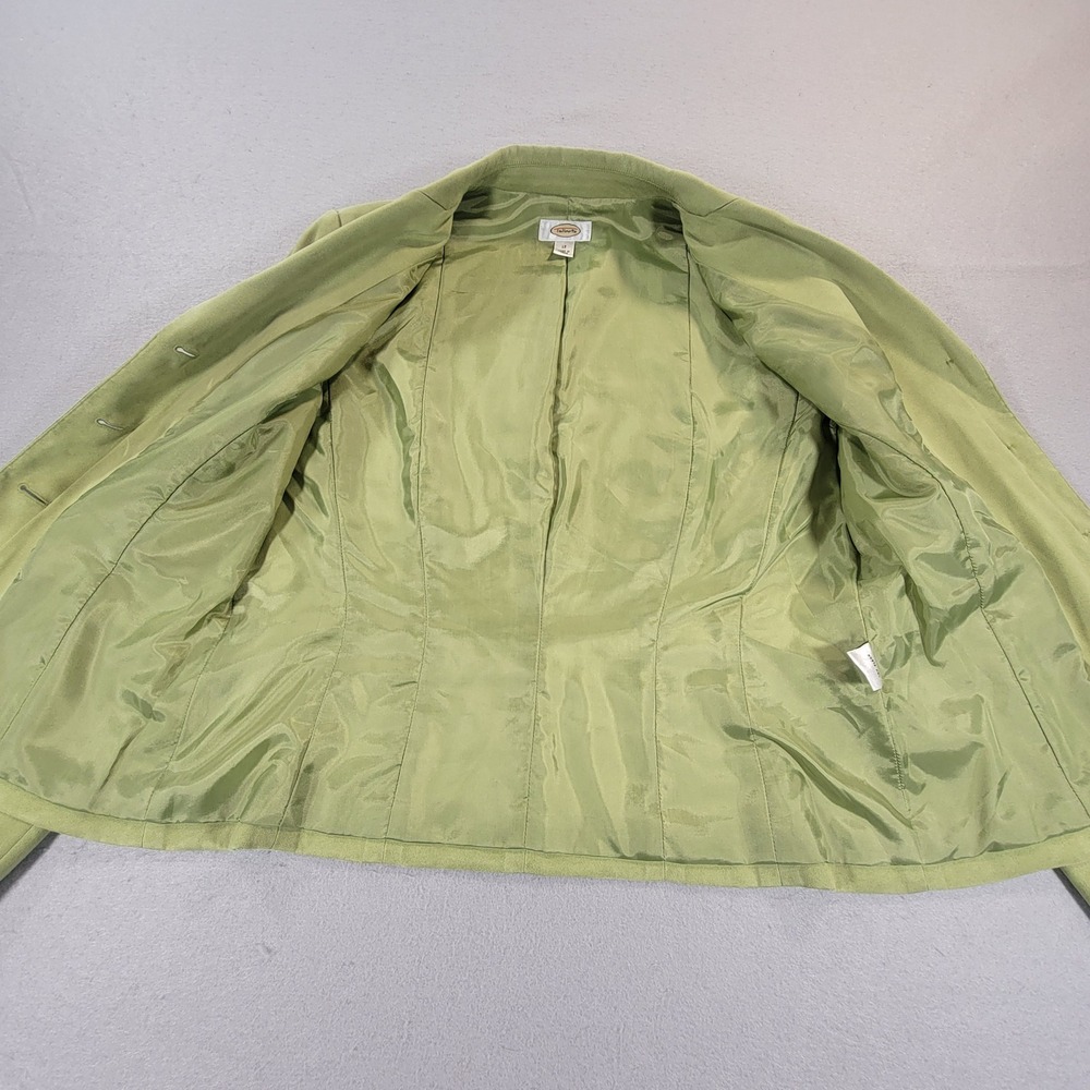 Vintage Talbots Faux Suede Blazer Career Jacket Sage Green Womens 12 Office Chic - Picture 9 of 12